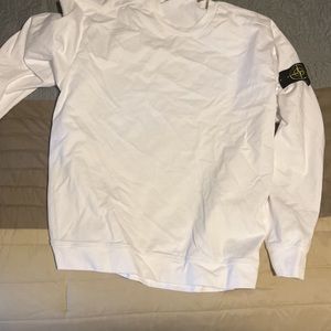 Stone island white hoodie size L